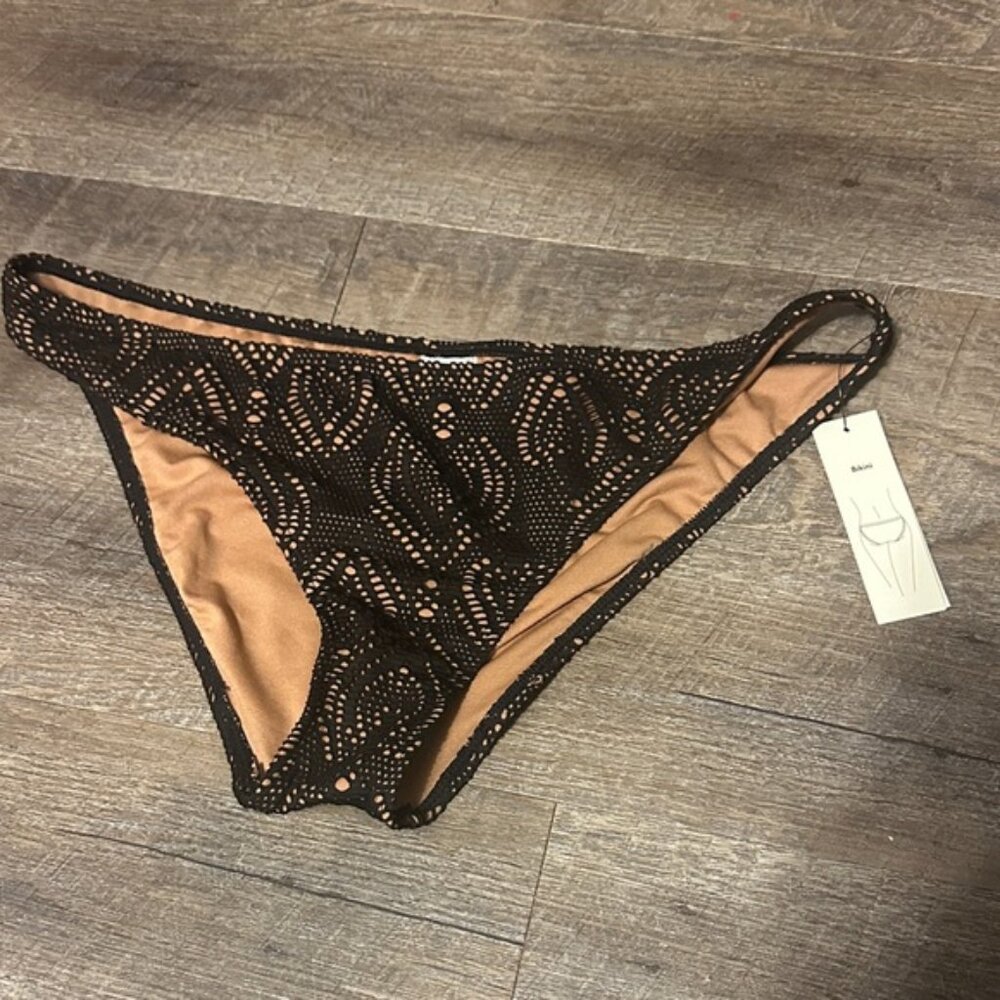 No Boundaries Black and Tan Swim Bottom